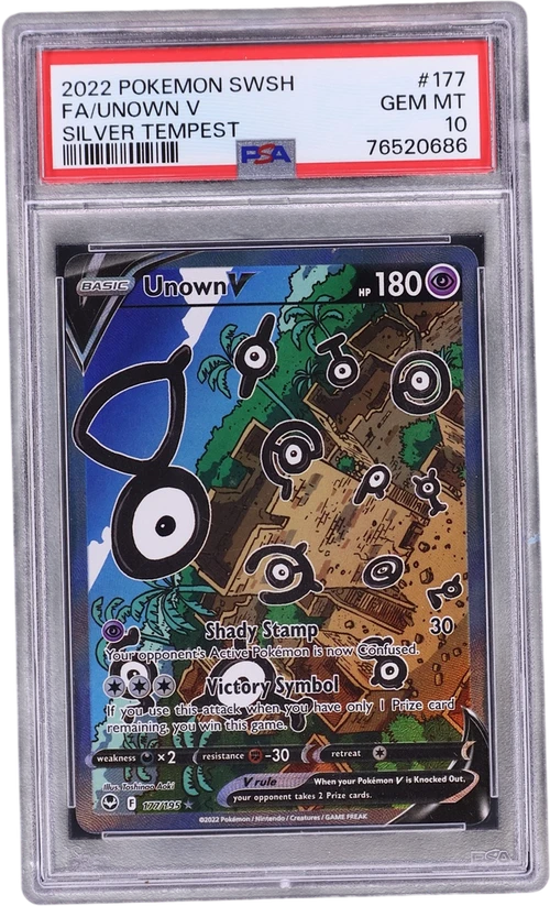 2022 Pokemon Sword & Shield Silver Tempest #177 Full Art / Unown V