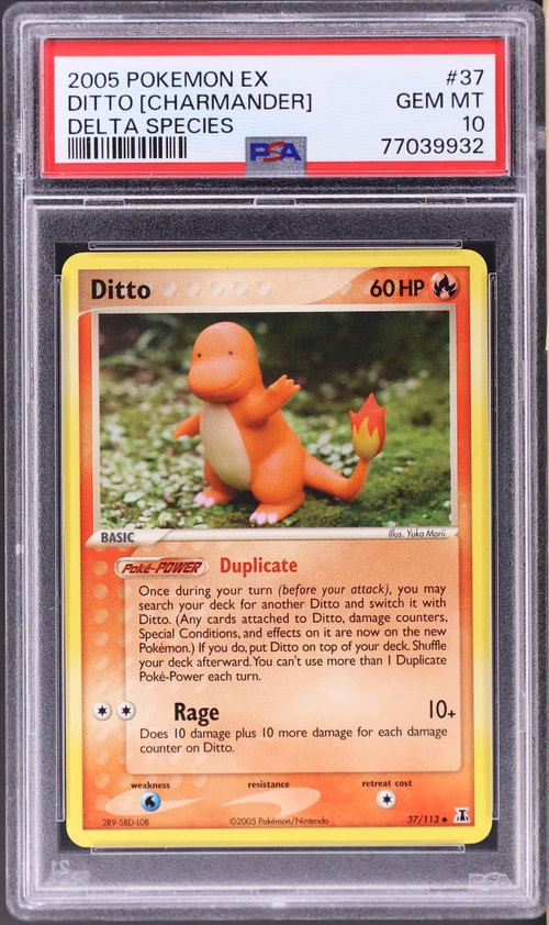 2005 Pokemon Ex Delta Species #37 Ditto [Charmander] (PSA 10)