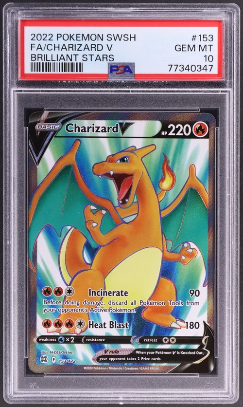 2022 Pokemon Sword & Shield Brilliant Stars #153 Full Art / Charizard V