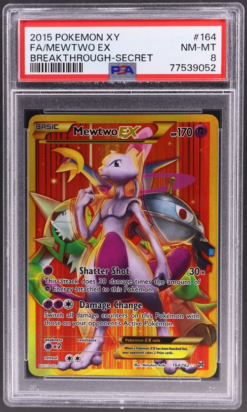 2015 Pokemon Xy Breakthrough #164 Full Art / Mewtwo Ex Secret