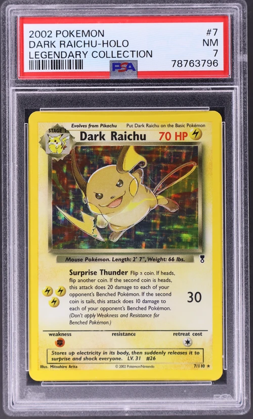 2002 Pokemon Legendary Collection #7 Dark Raichu-Holo