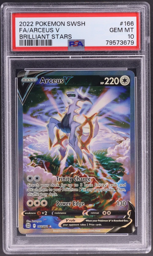 2022 Pokemon Sword & Shield Brilliant Stars #166 Full Art / Arceus V