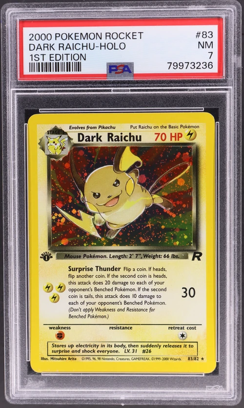 2000 Pokemon Rocket #83 Dark Raichu-Holo 1st Edition
