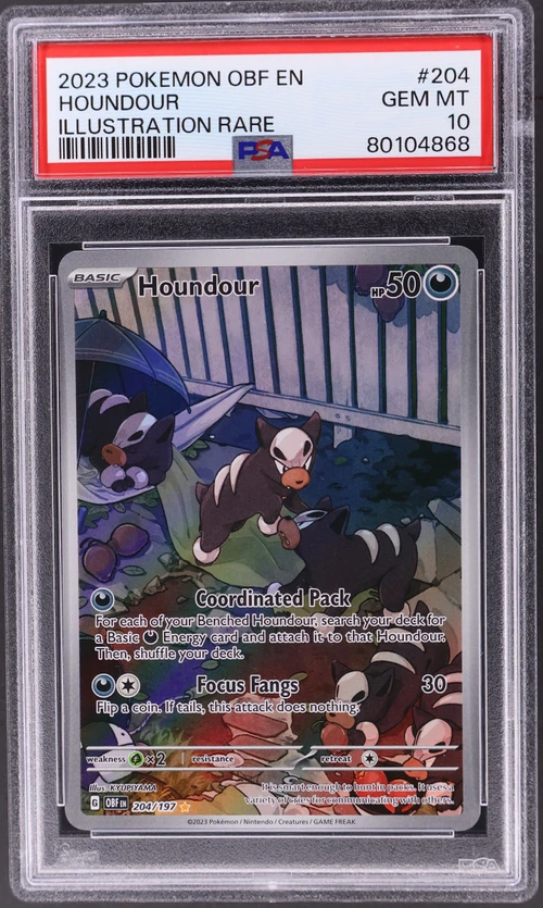 2023 Pokemon Obf En-Obsidian Flames #204 Houndour Illustration Rare