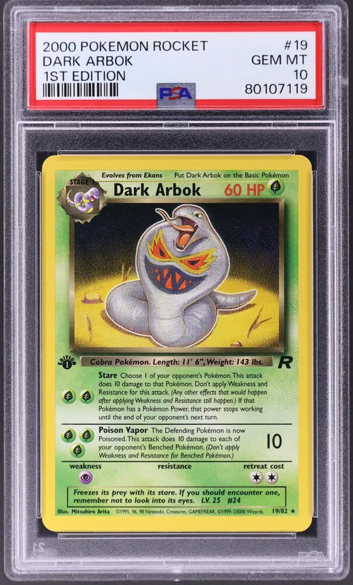 2000 Pokemon Rocket #19 Dark Arbok 1st Edition