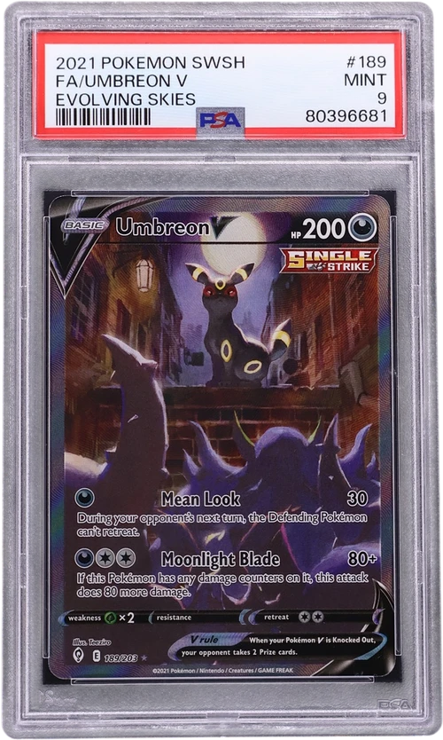 2021 Pokemon Sword & Shield Evolving Skies #189 Full Art / Umbreon V