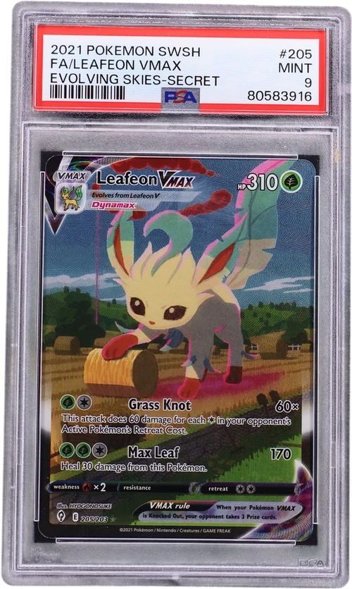 2021 Pokemon Sword & Shield Evolving Skies #205 Full Art / Leafeon Vmax Secret