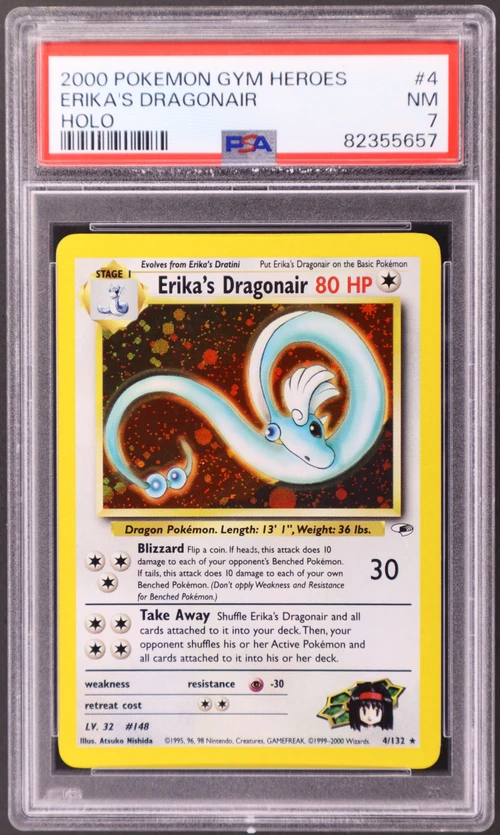 2000 Pokemon Gym Heroes #4 Erika's Dragonair Holo