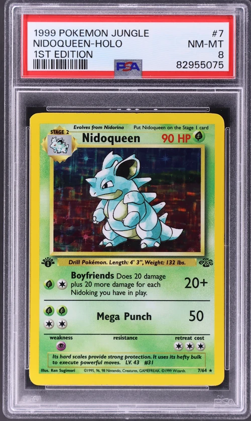 1999 Pokemon Jungle #7 Nidoqueen-Holo 1st Edition