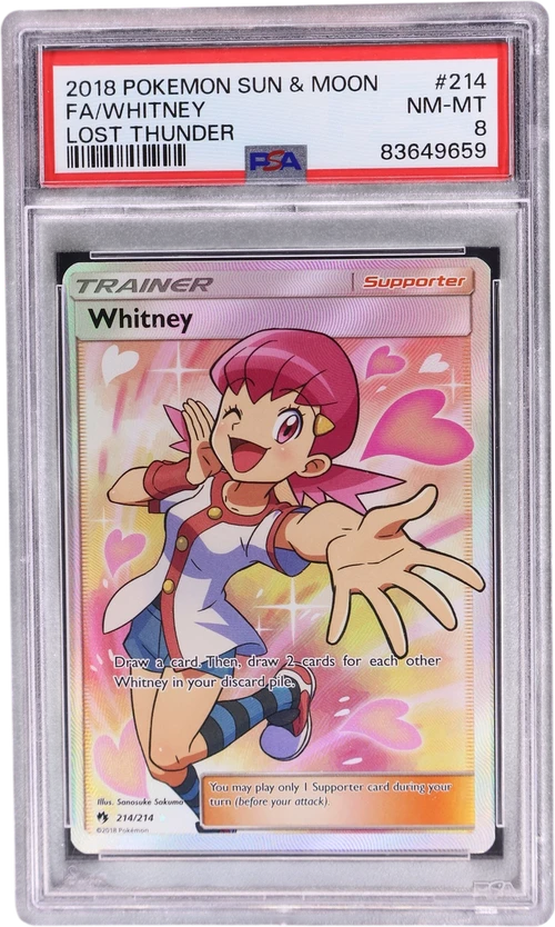 2018 Pokemon Sun & Moon Lost Thunder #214 Full Art / Whitney
