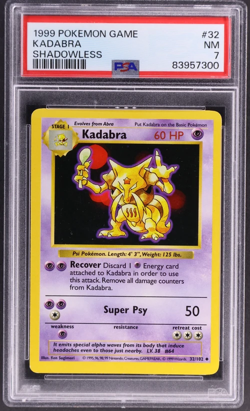 1999 Pokemon Game #32 Kadabra Shadowless