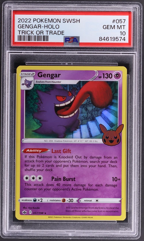2021 Pokemon Sword & Shield Chilling Reign #057 Gengar-Holo Trick or Trade 2022