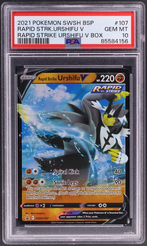 2021 Pokemon Swsh Black Star Promo #107 Rapid Strike Urshifu V Rapid Strike Urshifu V Box