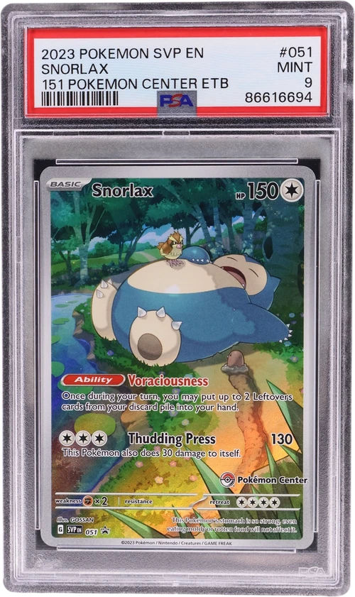2023 Pokemon Svp En-Sv Black Star Promo #051 Snorlax 151 Pokemon Center Elite Trainer Box