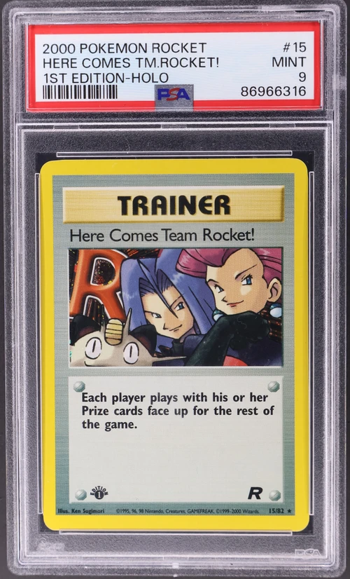 2000 Pokemon Rocket #15 Here Comes Team Rocket!-Holo 1st Edition