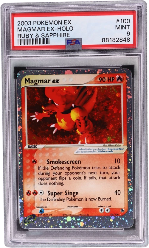 2003 Pokemon Ex Ruby & Sapphire #100 Magmar Ex-Holo