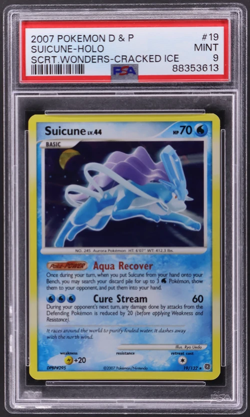 2007 Pokemon Diamond & Pearl Secret Wonders #19 Suicune-Holo Cracked Ice