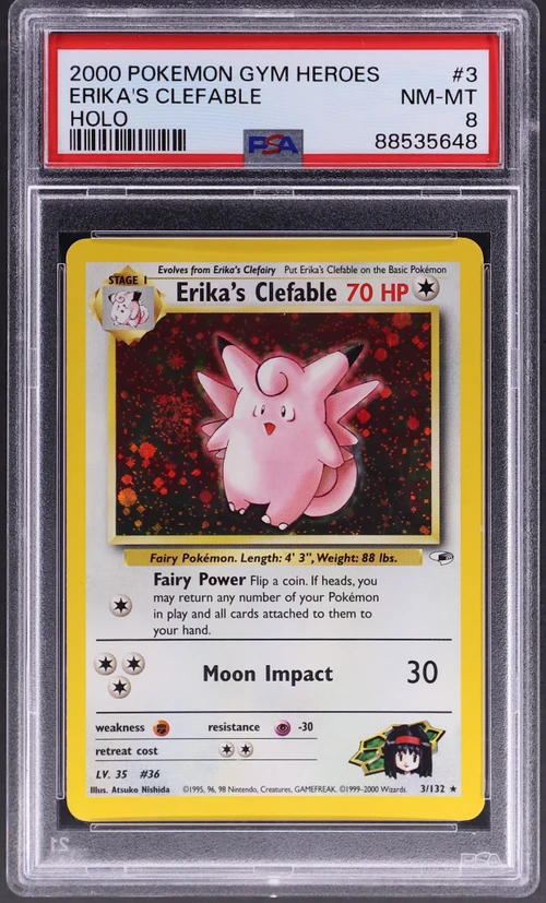 2000 Pokemon Gym Heroes #3 Erika's Clefable Holo