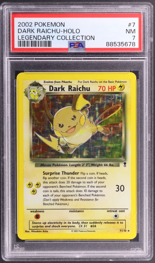 2002 Pokemon Legendary Collection #7 Dark Raichu-Holo
