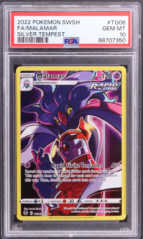 2022 Pokemon Sword & Shield Silver Tempest #TG06 Full Art / Malamar