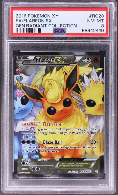 2016 Pokemon Xy Generations Radiant Collection #RC28 Full Art / Flareon Ex
