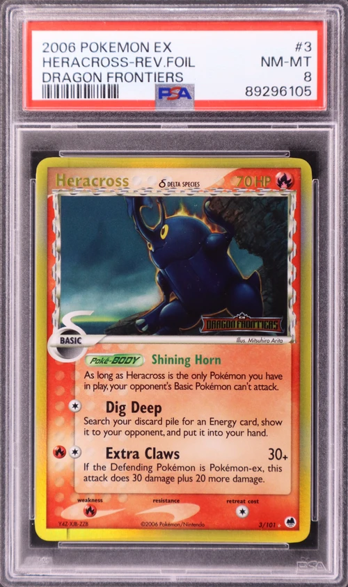 2006 Pokemon Ex Dragon Frontiers #3 Heracross-Reverse Foil