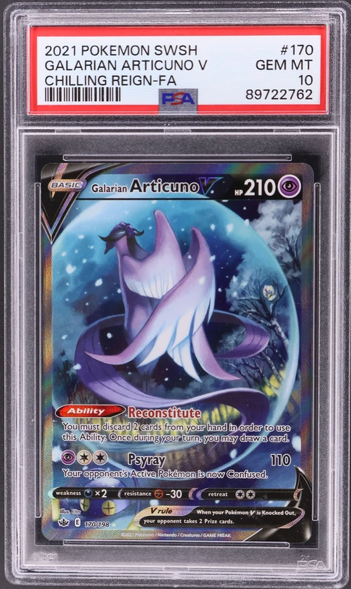 2021 Pokemon Sword & Shield Chilling Reign #170 Full Art / Galarian Articuno V