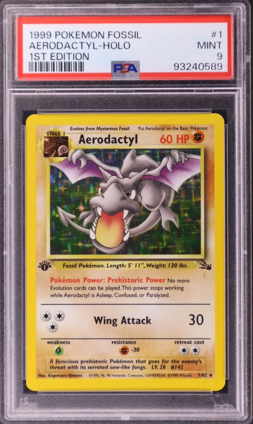 1999 Pokemon Fossil #1 Aerodactyl-Holo 1st Edition