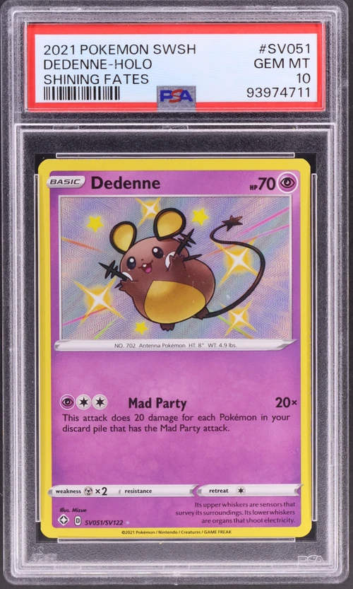 2021 Pokemon Sword & Shield Shining Fates #SV051 Dedenne-Holo