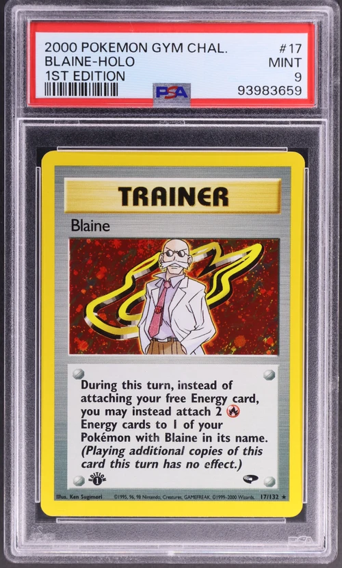 2000 Pokemon Gym Challenge #17 Blaine-Holo 1st Edition