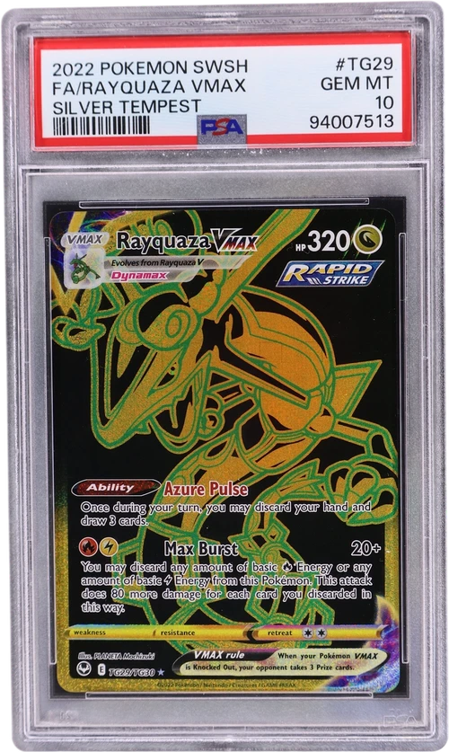 2022 Pokemon Sword & Shield Silver Tempest #TG29 Full Art / Rayquaza Vmax