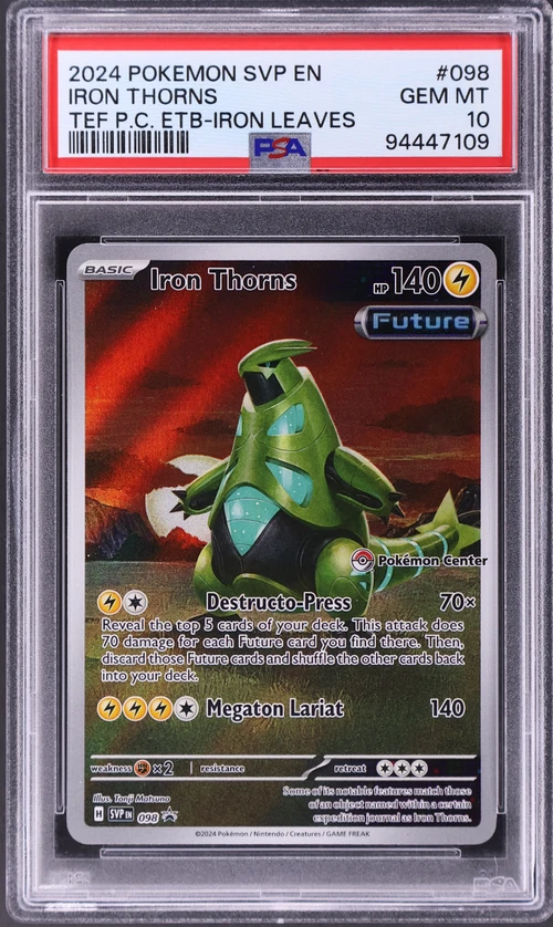 2024 Pokemon Svp En-Sv Black Star Promo #098 Iron Thorns Temporal Forces Pokemon Center Elite Trainer Box-Iron Leaves