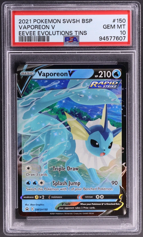 2021 Pokemon Swsh Black Star Promo #150 Vaporeon V Eevee Evolutions Tins