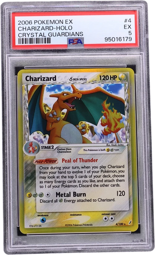 2006 Pokemon Ex Crystal Guardians #4 Charizard-Holo (PSA 5)