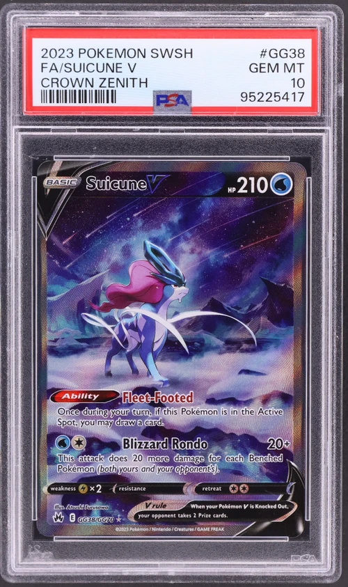 2023 Pokemon Sword and Shield Crown Zenith #GG38 Full Art / Suicune V