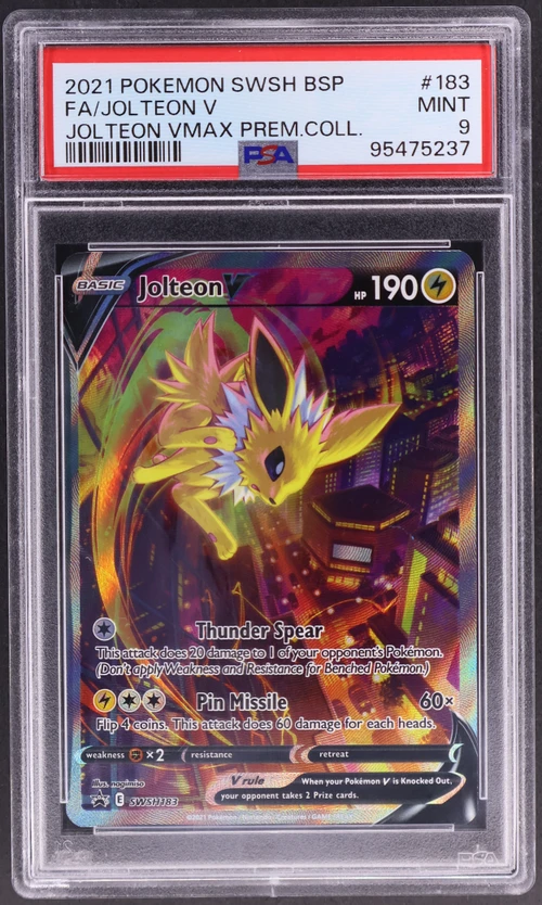 2021 Pokemon Swsh Black Star Promo #183 Full Art / Jolteon V Jolteon Vmax Premium Collection
