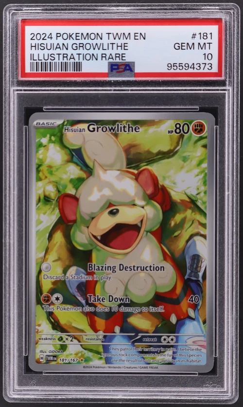 2024 Pokemon Twm En-Twilight Masquerade #181 Hisuian Growlithe Illustration Rare