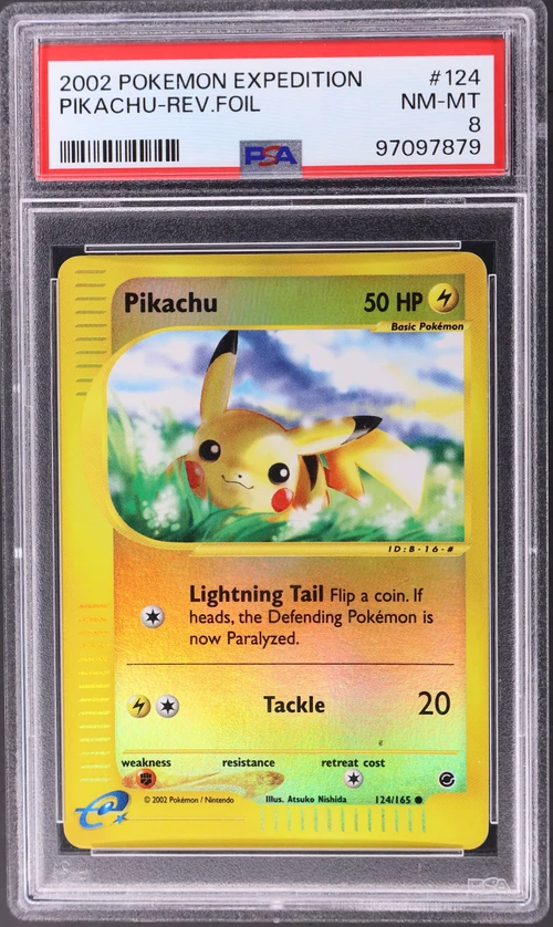 2002 Pokemon Expedition #124 Pikachu-Reverse Foil