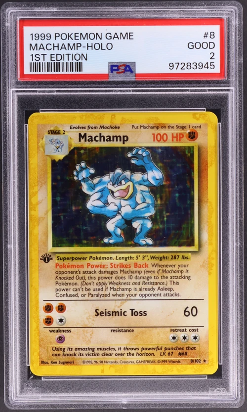 1999 Pokemon Game #8 Machamp-Holo 1st Edition