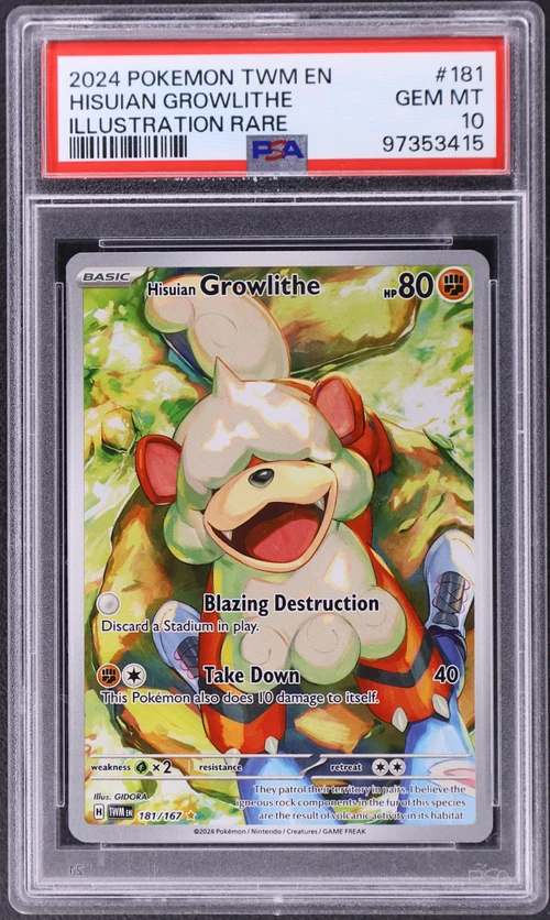 2024 Pokemon Twm En-Twilight Masquerade #181 Hisuian Growlithe Illustration Rare