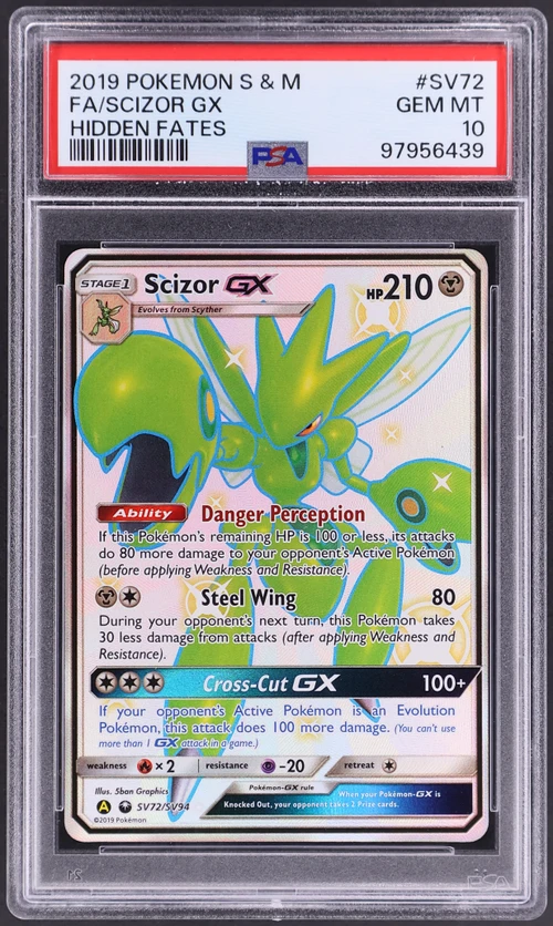 2019 Pokemon Sun & Moon Hidden Fates #SV72 Full Art / Scizor Gx