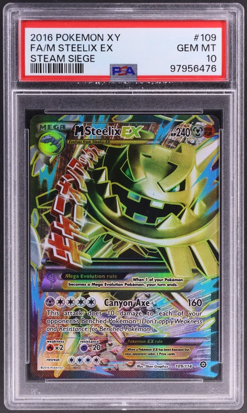 2016 Pokemon Xy Steam Siege #109 Full Art / M Steelix Ex