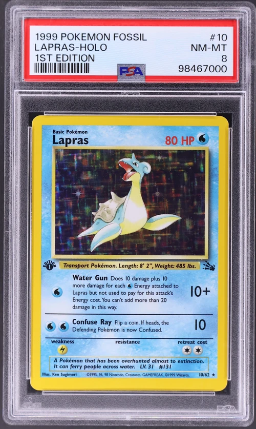 1999 Pokemon Fossil #10 Lapras-Holo 1st Edition