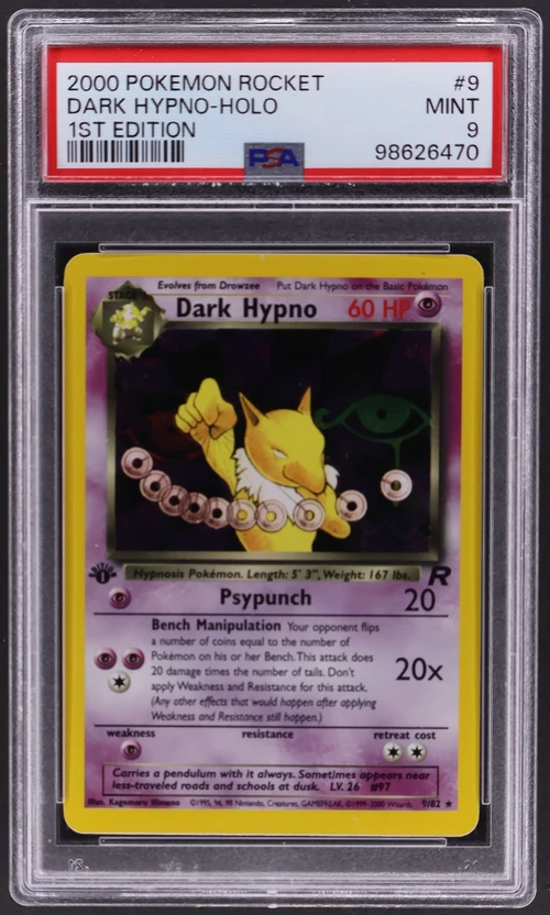 2000 Pokemon Rocket #9 Dark Hypno-Holo 1st Edition