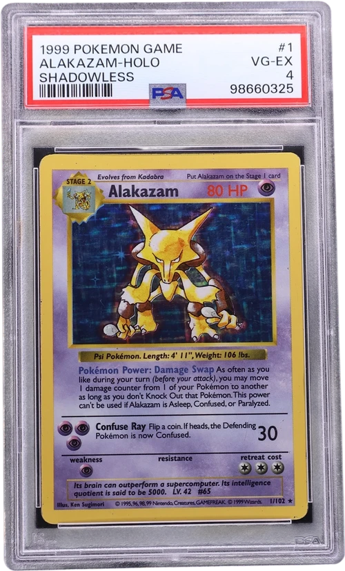 1999 Pokemon Game #1 Alakazam-Holo Shadowless