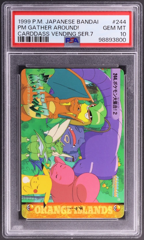 1999 Pokemon Japanese Bandai Carddass Vending Series 7 #244 Pokemon Gather Around!