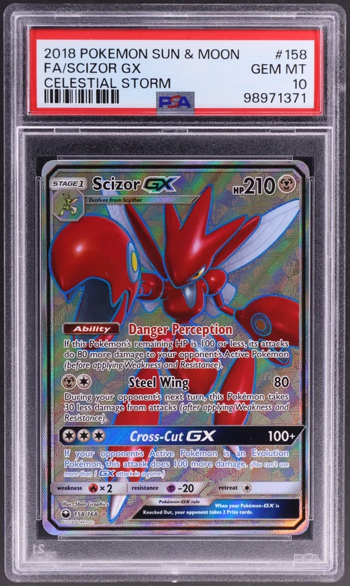 2018 Pokemon Sun & Moon Celestial Storm #158 Full Art / Scizor Gx