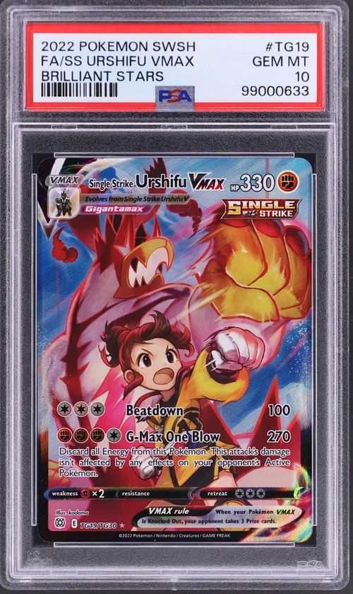 2022 Pokemon Sword & Shield Brilliant Stars #TG19 Full Art / Single Strike Urshifu Vmax