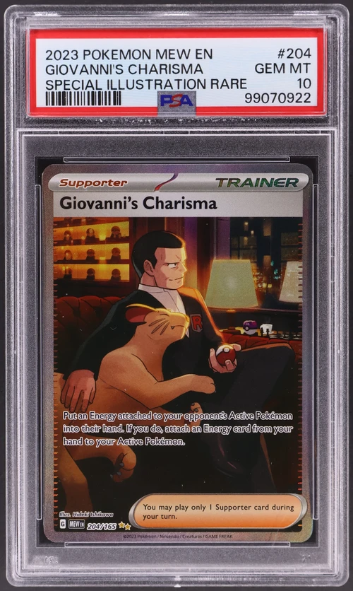 2023 Pokemon Mew En-151 #204 Giovanni's Charisma Special Illustration Rare