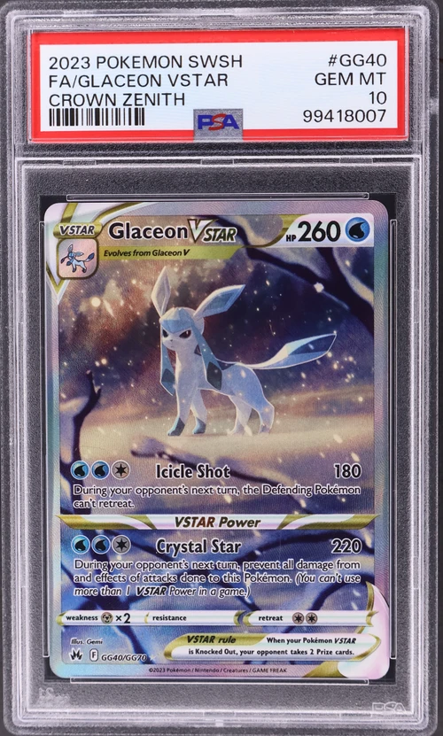 2023 Pokemon Sword and Shield Crown Zenith #GG40 Full Art / Glaceon Vstar